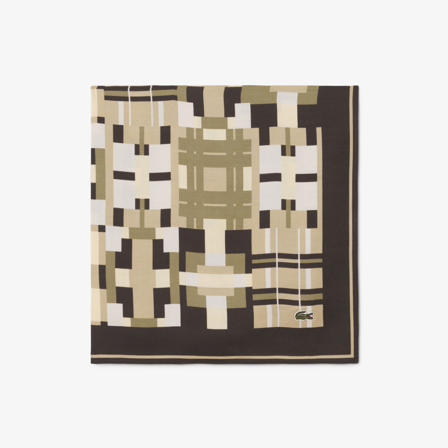 lacoste geometric pattern scarf