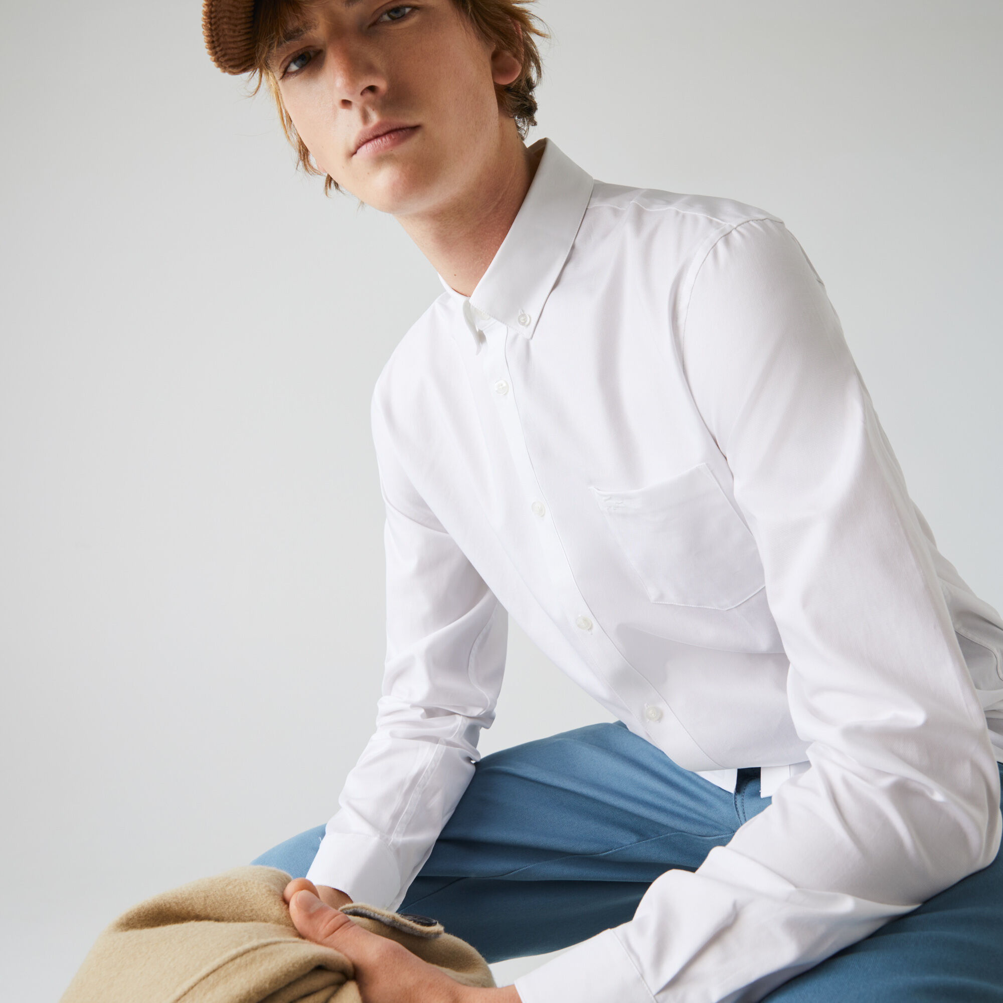 Men's Regular Fit Cotton Mini Piqué Shirt