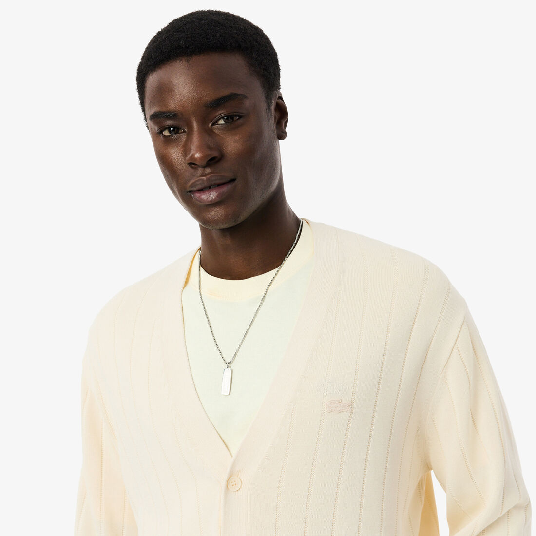 Rib Knit Cotton Blend Cardigan Rib Knit Cotton Blend Cardigan - AH1039-00-056