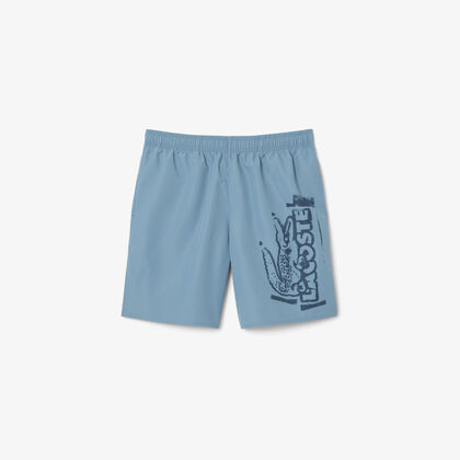 Long Branded Swim Trunks