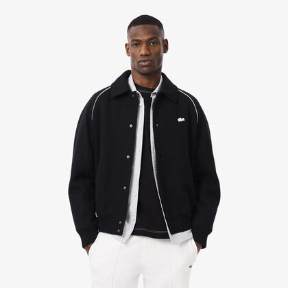 Badge Accent Wool Varsity Jacket