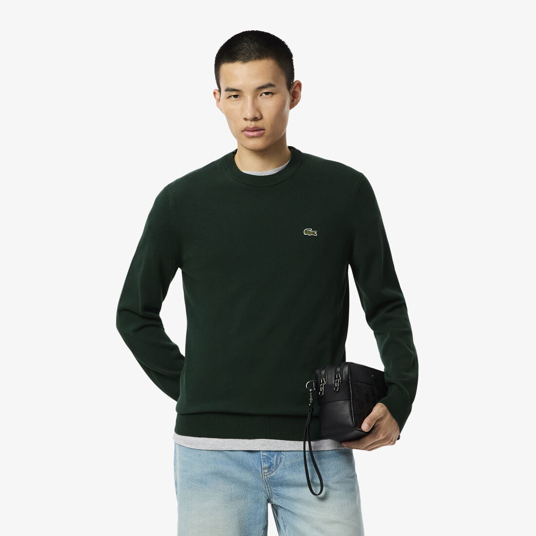 Monochrome Crew Neck Cotton Sweater