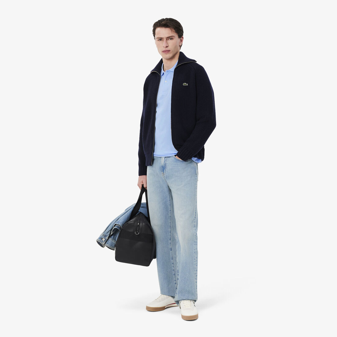 قميص بولو كلاسيكي بأكمام طويلة مقاس L.12.12 Original L.12.12 Long Sleeve Cotton Polo Shirt - L1312-00-HBP