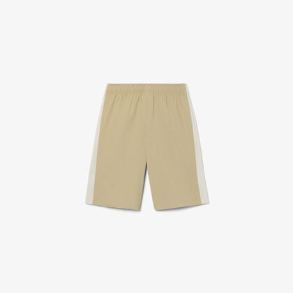 Mesh Panel Taffeta Shorts