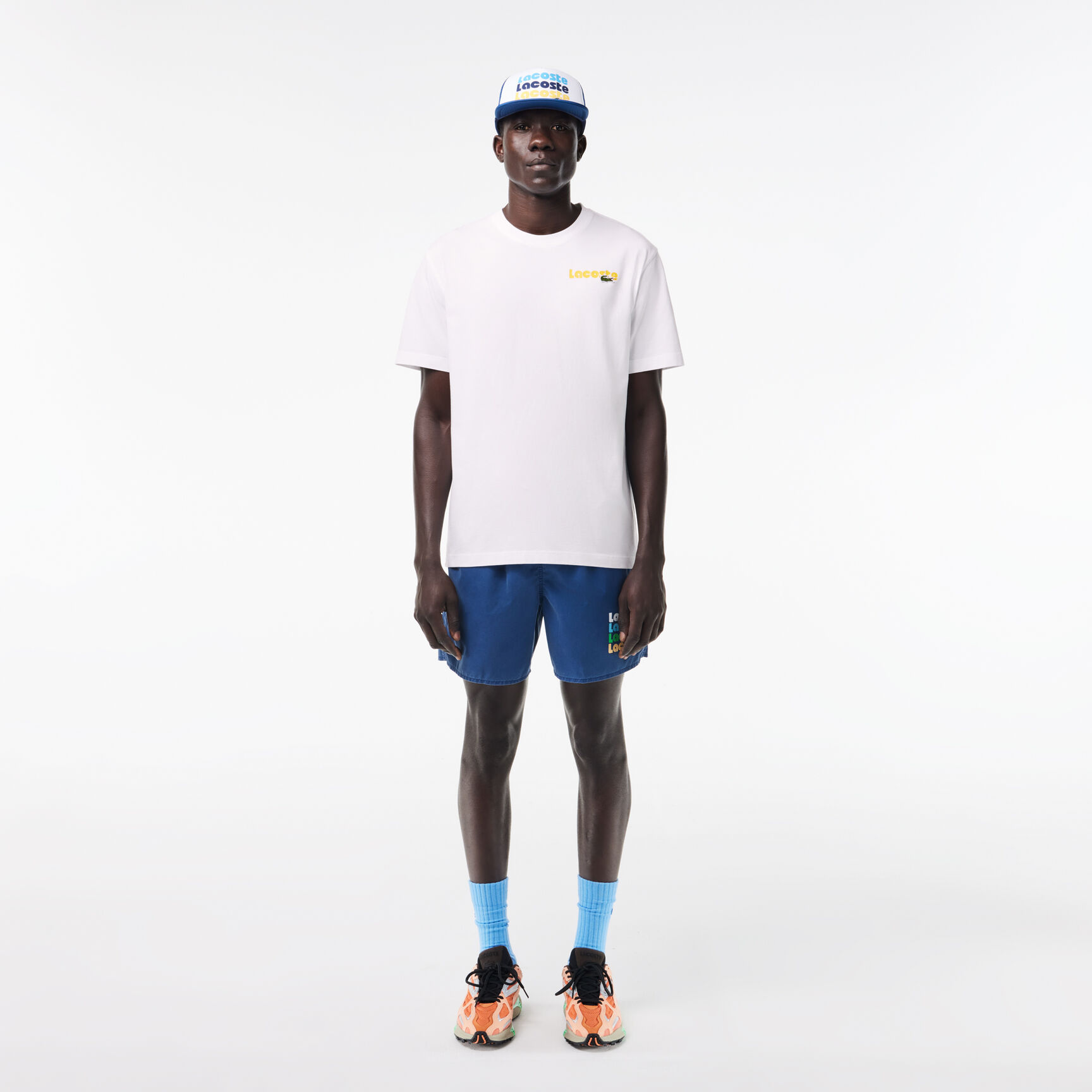 Washed Effect Ombré Lacoste Print T-shirt Washed Effect Ombré Lacoste Print T-shirt - TH7544-00-001