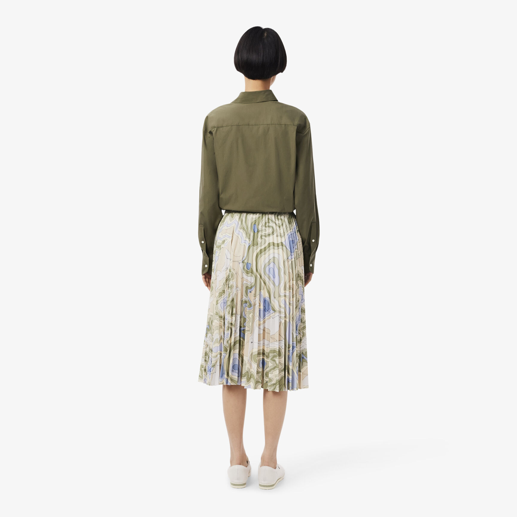 Topography Print Pleated Skirt - JF0340-00-87I