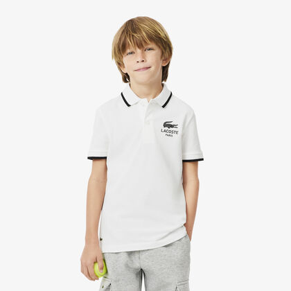 Stripe Collar Petit Piqu E Polo Shirt