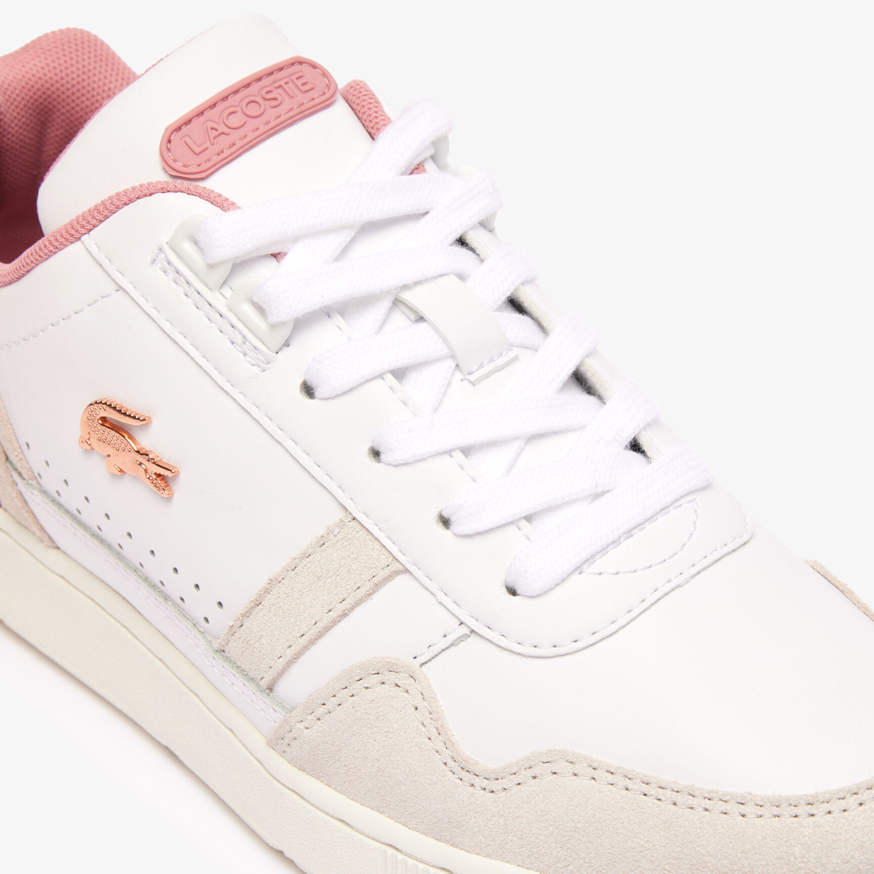 حذاء رياضي نسائي مصنوع من الجلد بلون متباين على شكل حرف T Women's T-Clip Contrasted Leather Trainers - 47SFA0082-1Y9