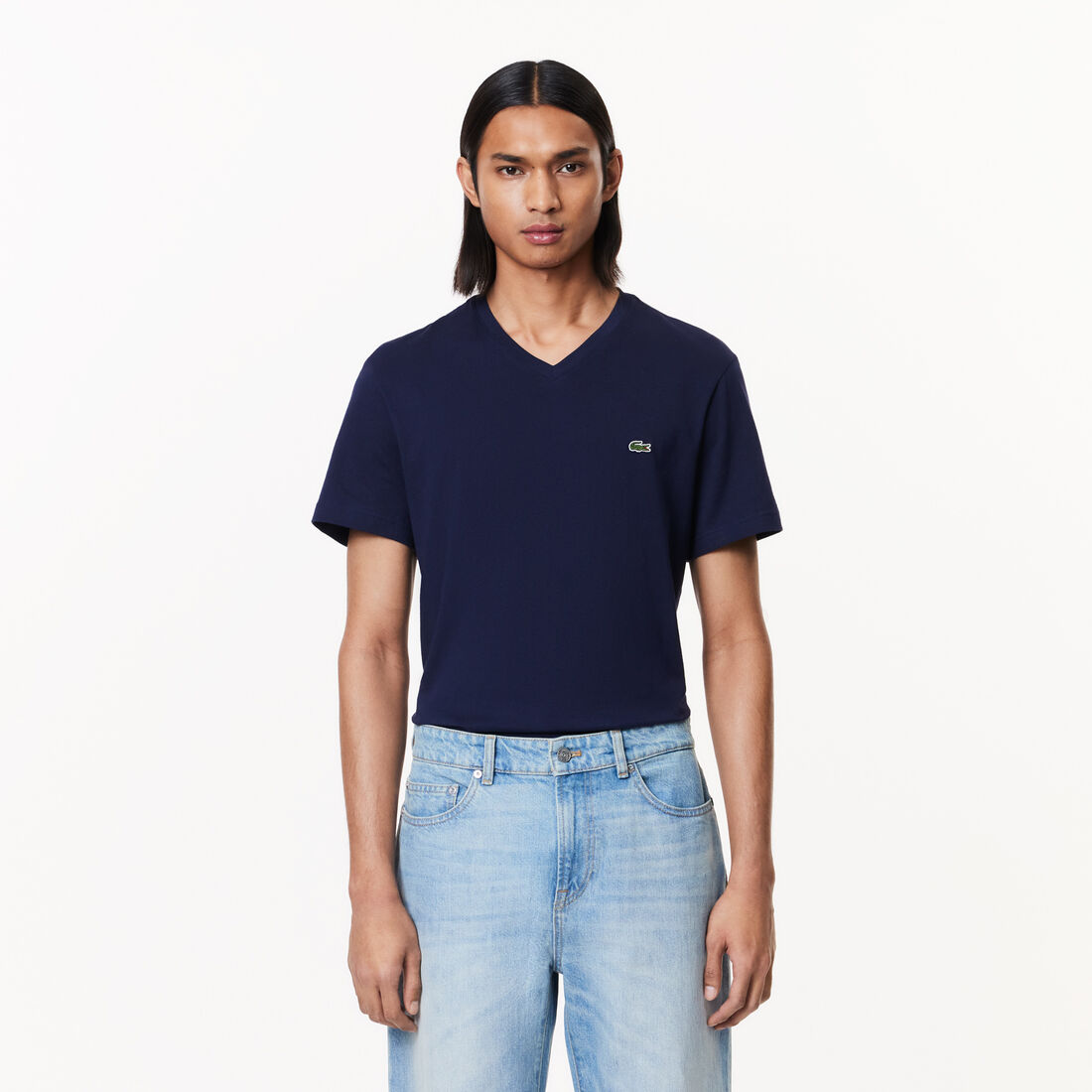 Men's V-neck Cotton T-shirt - TH2036-00-166