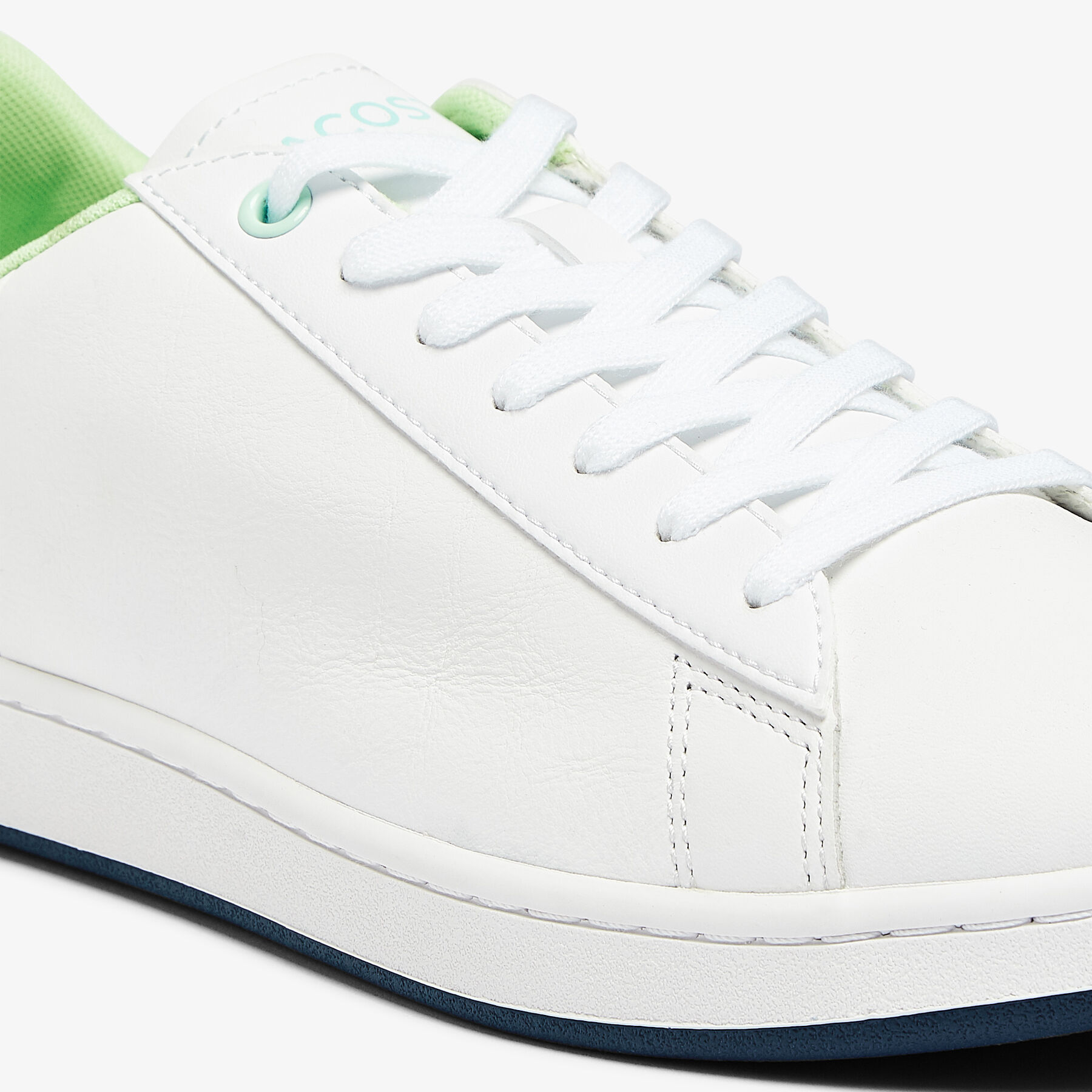 lacoste men s carnaby evo leather and citrus accent trainers