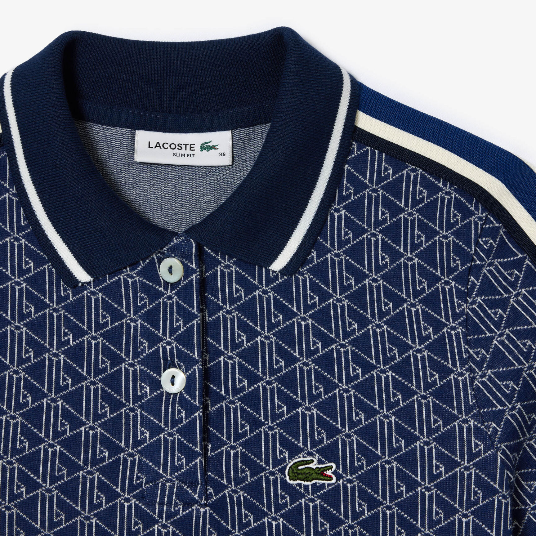 Slim Fit Lacoste Monogram Jacquard Polo Shirt - DF0849-00-QIE