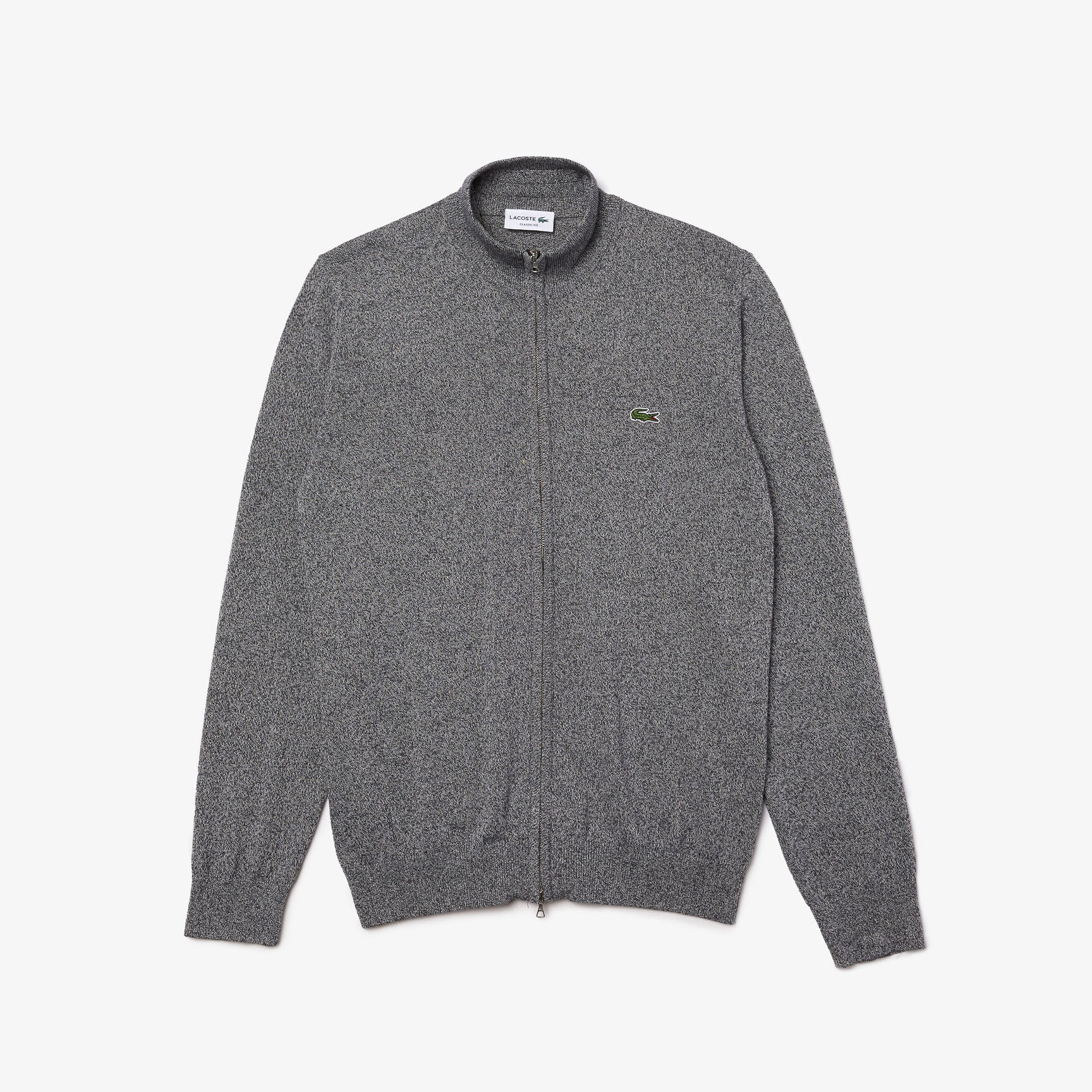 Zipped High Neck Cotton Sweater