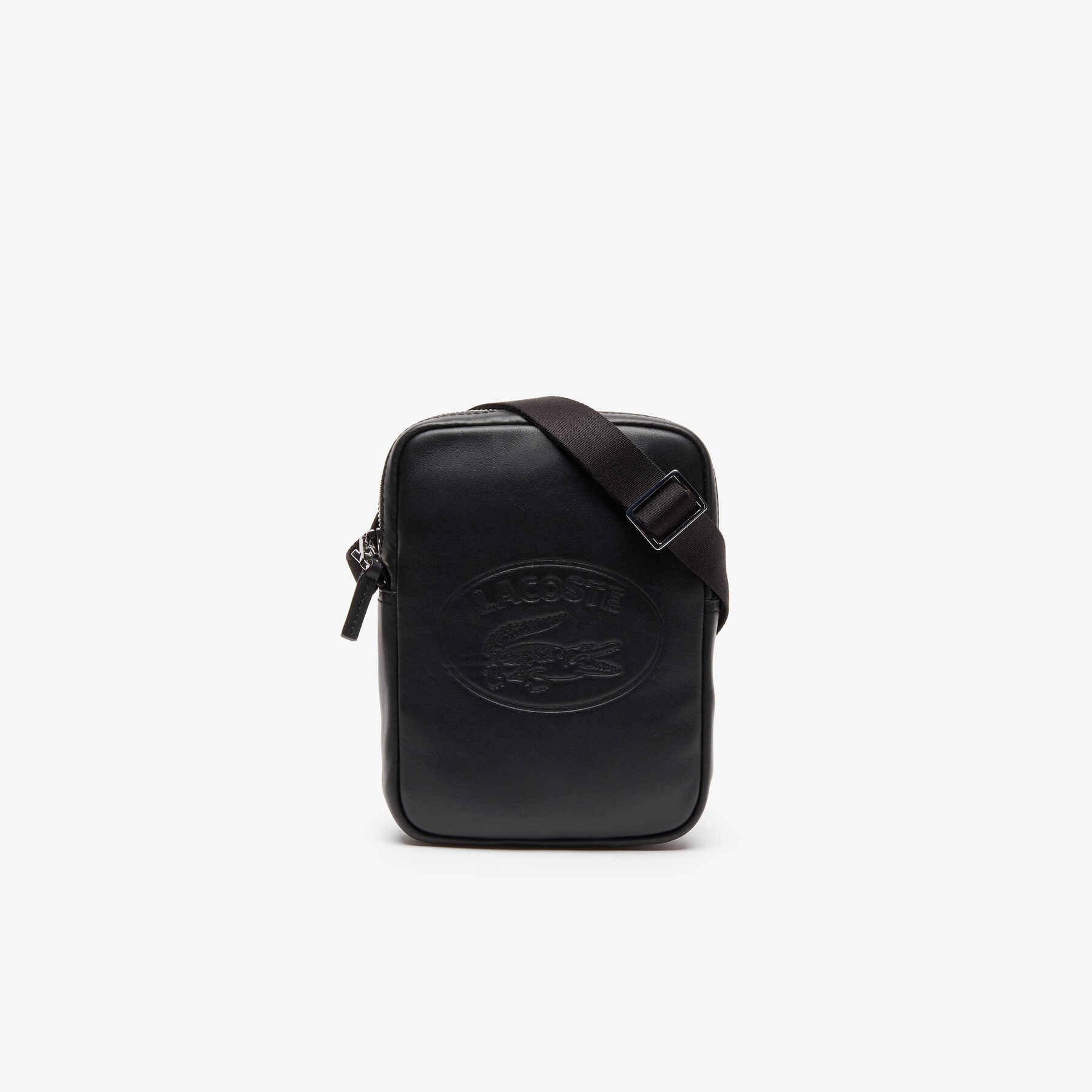 Men's L.12.12 Casual Embossed Lettering Vertical Leather Bag lacoste men s l 12 12 casual embossed lettering vertical leather bag