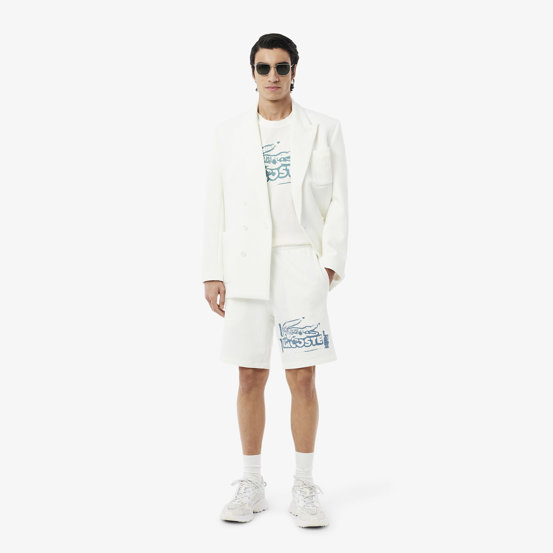 lacoste printed cotton jersey t shirt