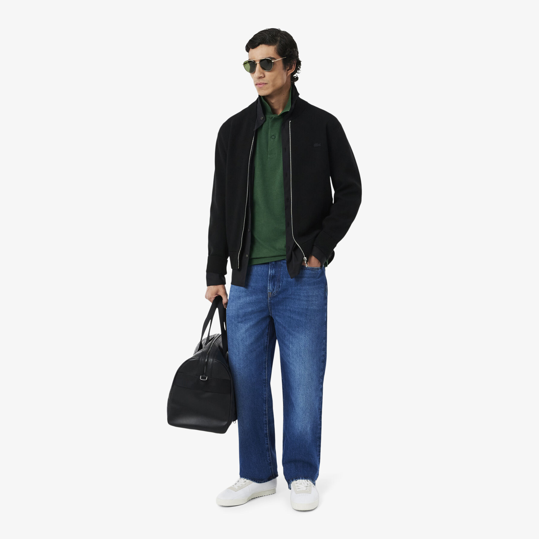 lacoste regular fit cotton blend polo shirt