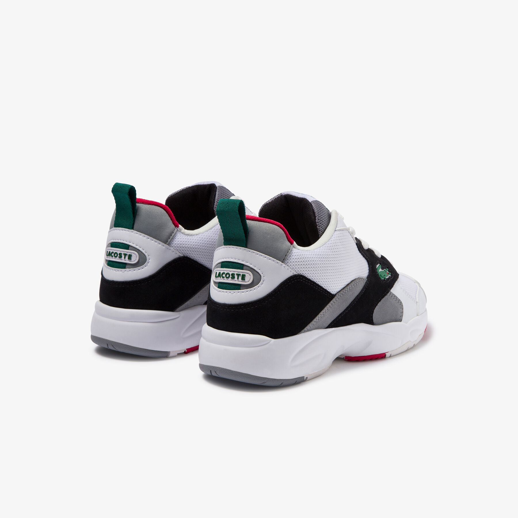 lacoste men s storm 96 textile and synthetic trainers