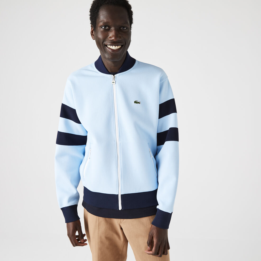 سويت شيرت رجالي من مزيج القطن بسحاب بتصميم تيدي التراثي