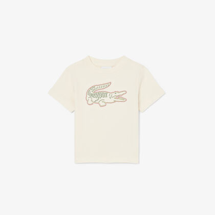 Crocodile Embroidery Cotton T-shirt