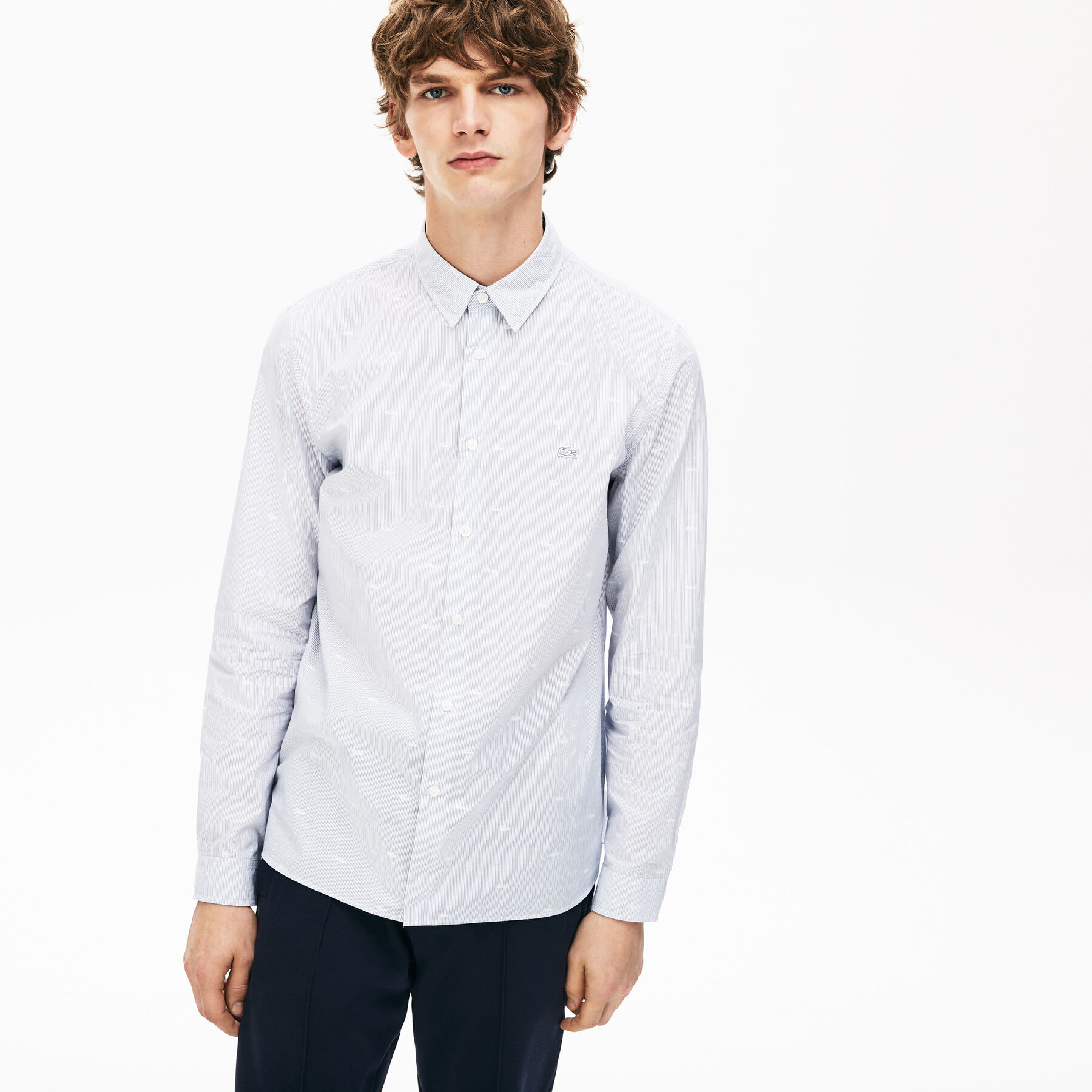 Men's Crocodile Print Poplin Shirt lacoste men s crocodile print poplin shirt