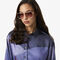 lacoste oversized landscape print satin shirt