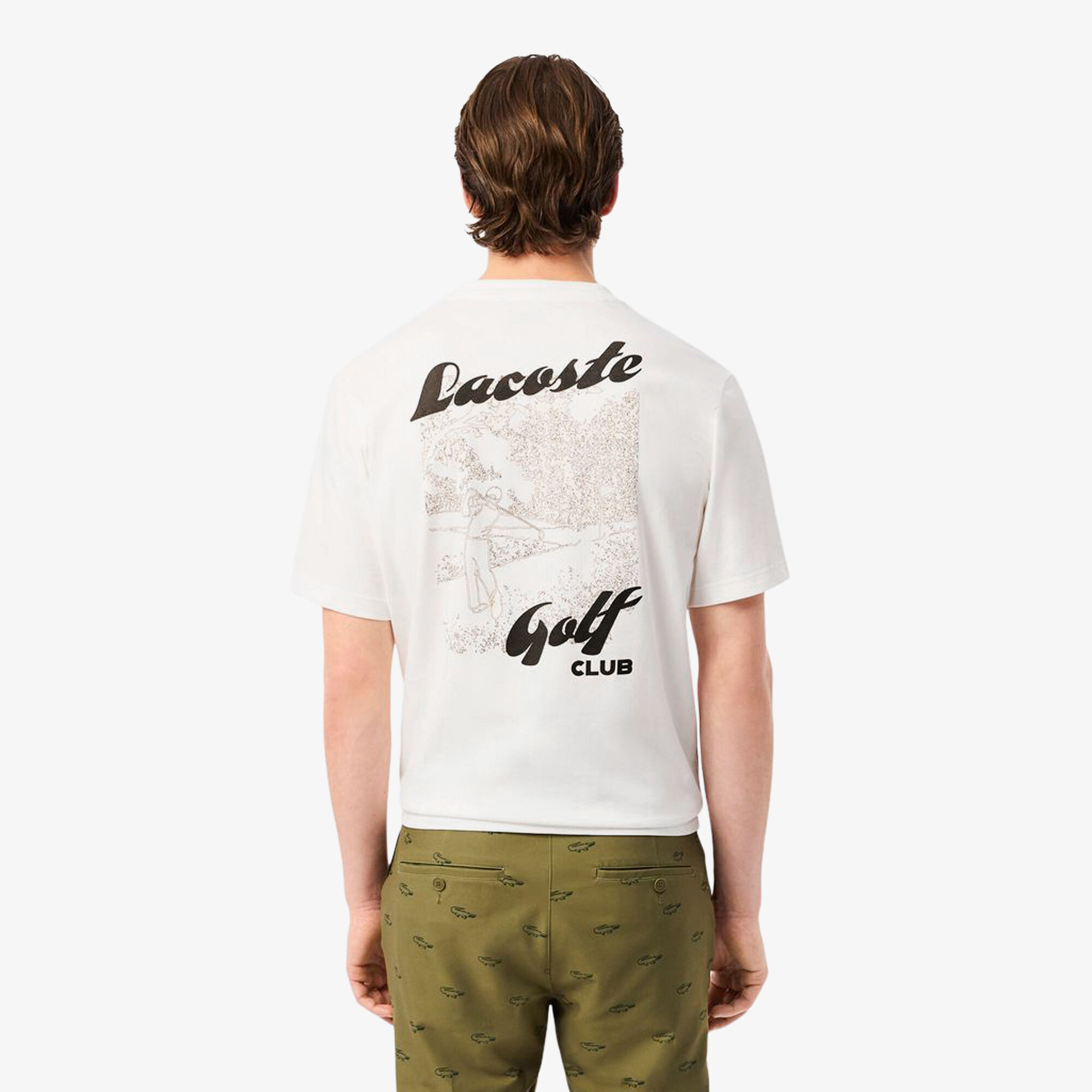 Relaxed Fit Printed Golf T-shirt, White | LACOSTE UAE