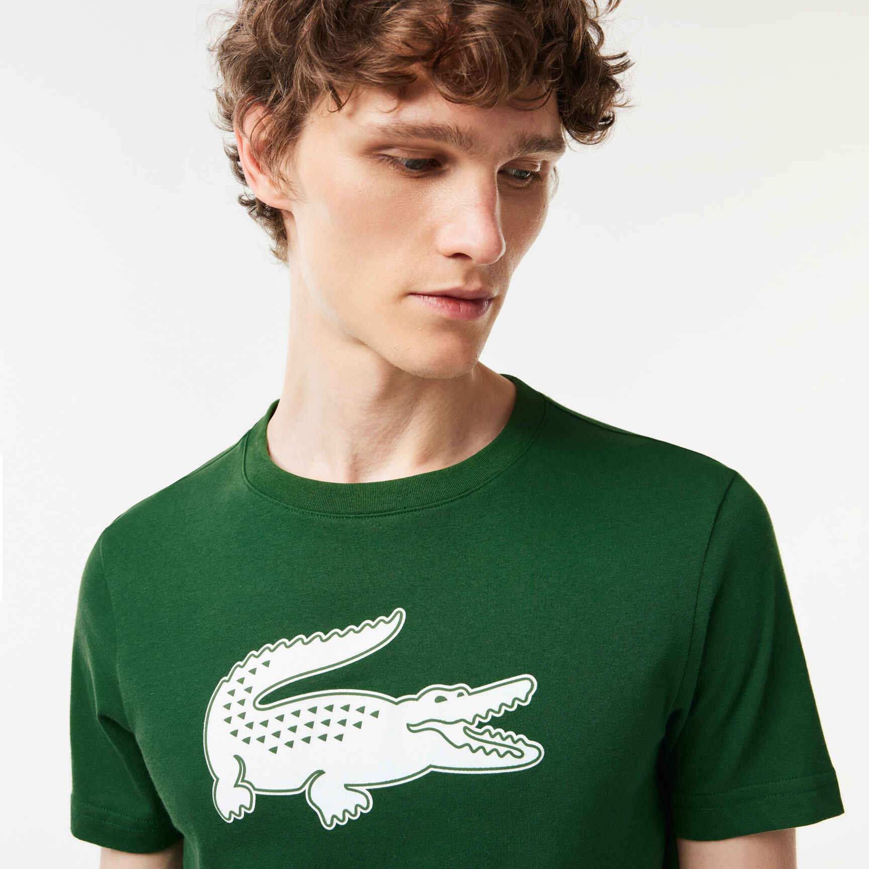 تي شيرت رياضي Ultra Dry XXL Men's Lacoste SPORT 3D Print Crocodile Breathable Jersey T-shirt - TH2042-00-291
