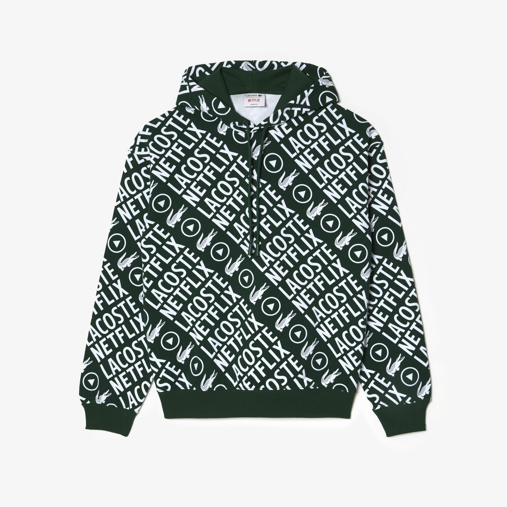 سويت شيرت قطن عضوي بقصة فضفاضة للرجال مجموعة Lacoste x Netflix سويت شيرت قطن عضوي بقصة فضفاضة للرجال مجموعة Lacoste x Netflix