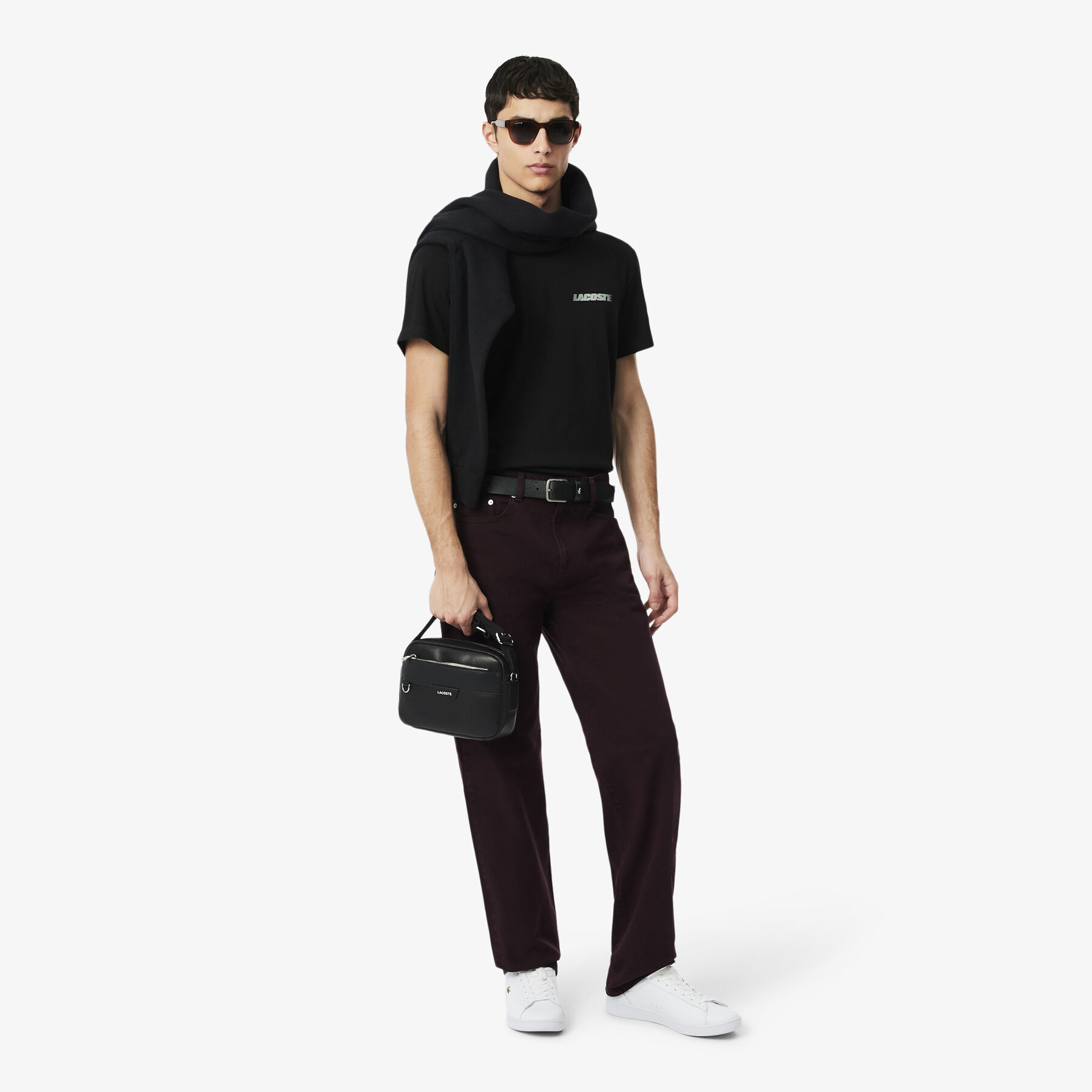 Ossian Leather Reporter Bag lacoste ossian leather reporter bag