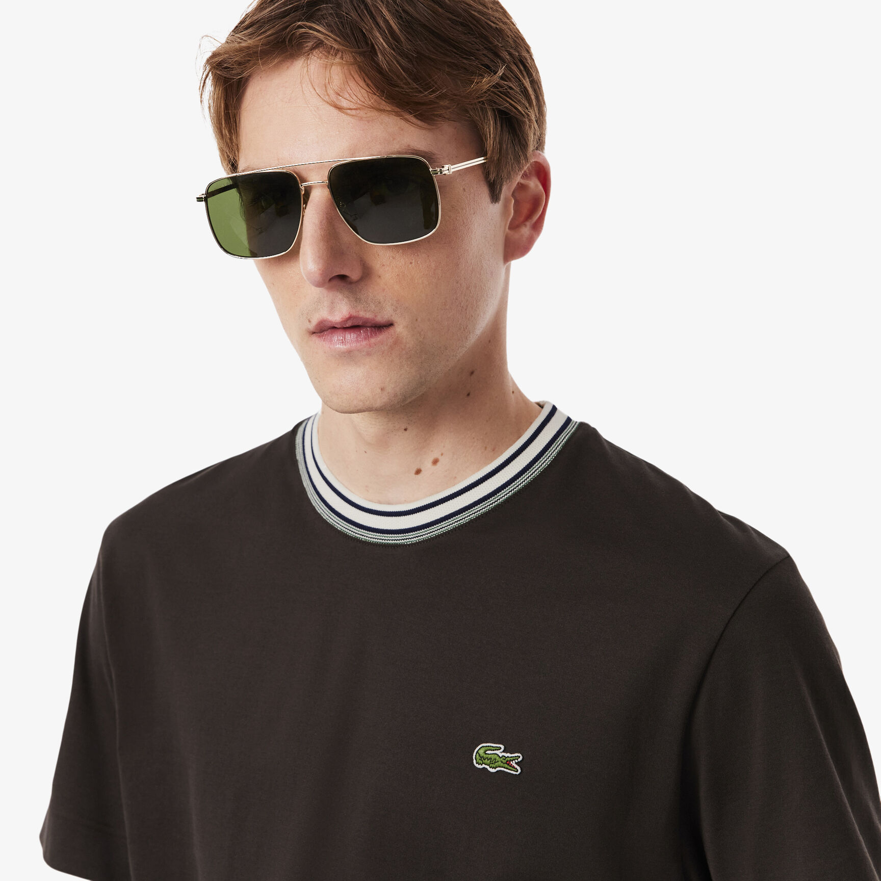 French Made Stripe Neck T-shirt - TH5455-00-SKB