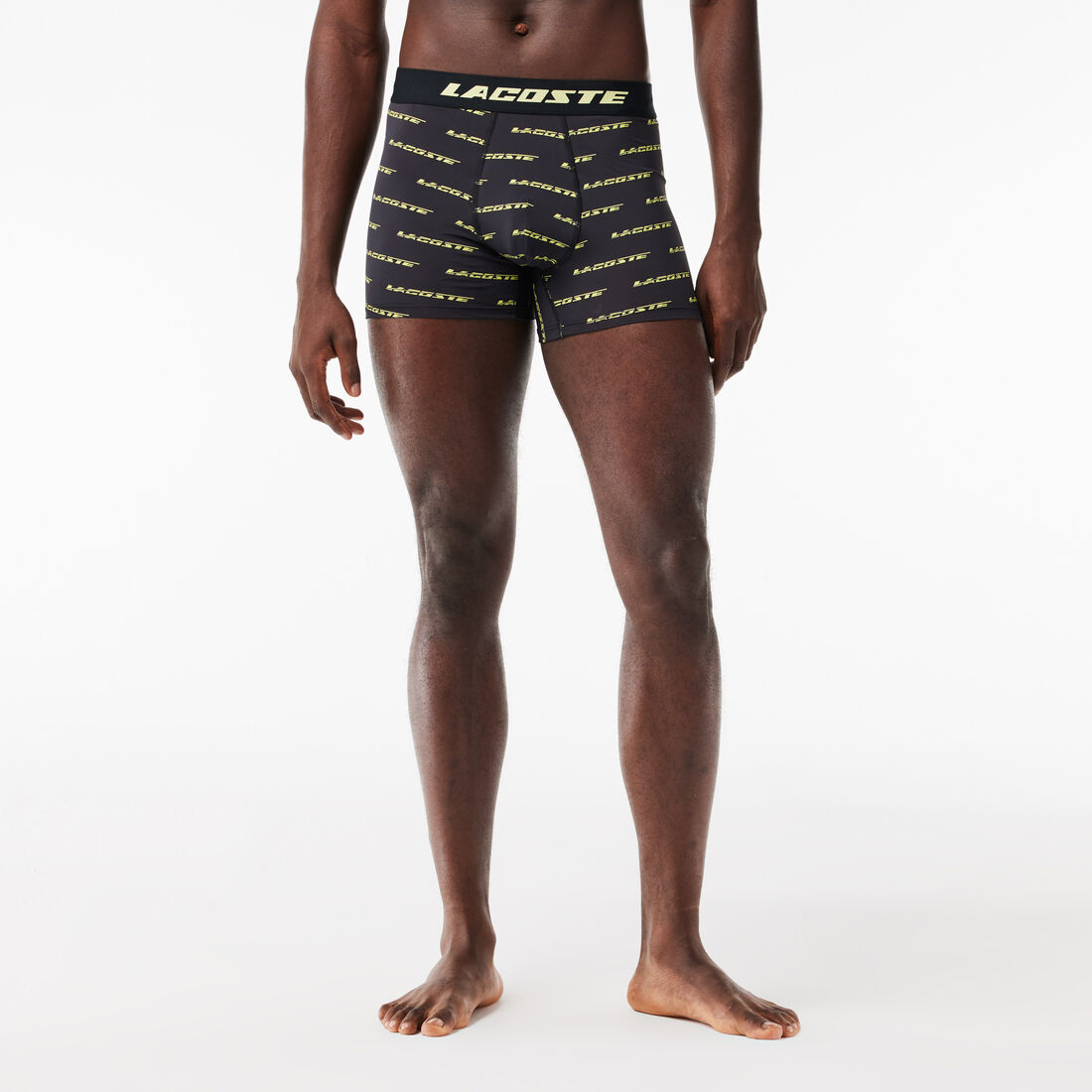 طقم بوكسر من الألياف الدقيقة للرجال، 3 قطع Men's 3-pack Lacoste Microfiber Print Trunks - 5H5916-00-RJI
