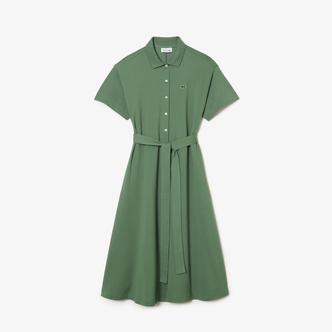 فستان بولو لاكوست بيكيه بحزام للنساء Women’s Lacoste Belted Piqué Polo Dress - EF7923-00-KX5