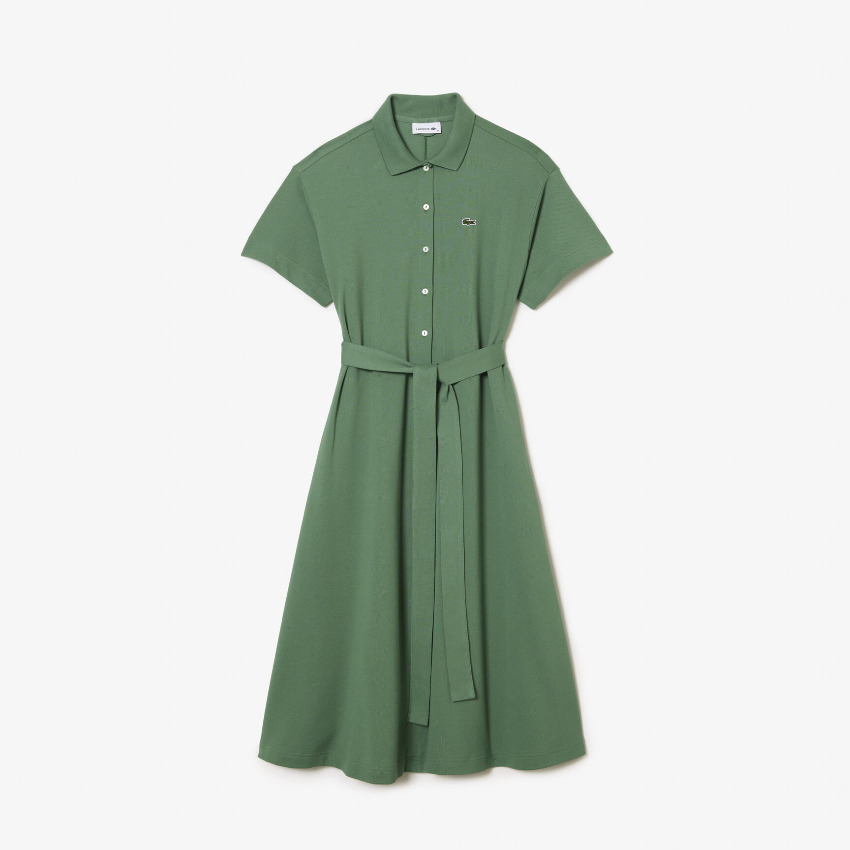 فستان بولو لاكوست بيكيه بحزام للنساء Women’s Lacoste Belted Piqué Polo Dress - EF7923-00-KX5