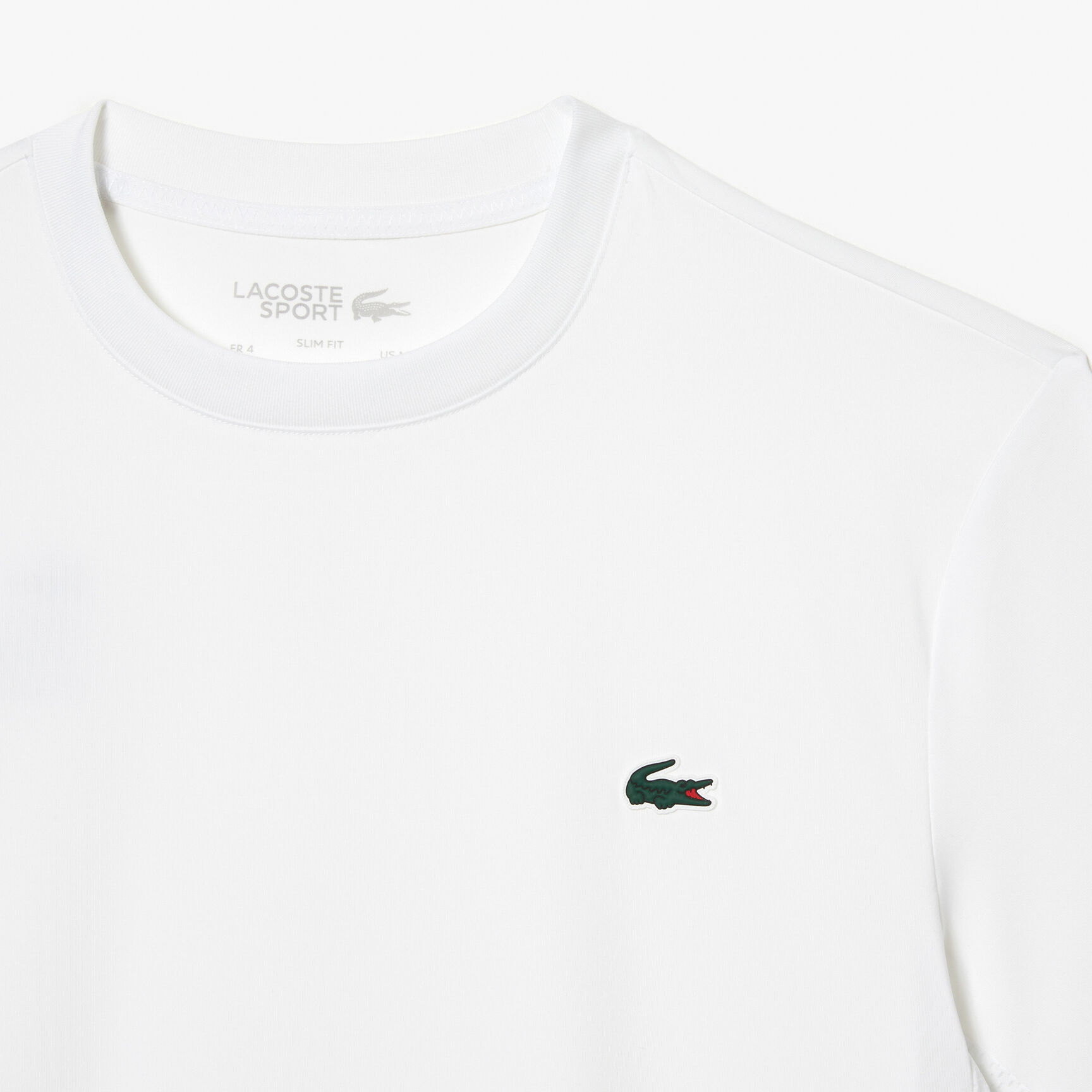تي شيرت لاكوست بقصّة فضفاضة وفتحة رقبة مستديرة وطبعة التمساح للرجال Men's Lacoste Sport Slim Fit Stretch Jersey T-shirt - TH5207-00-001