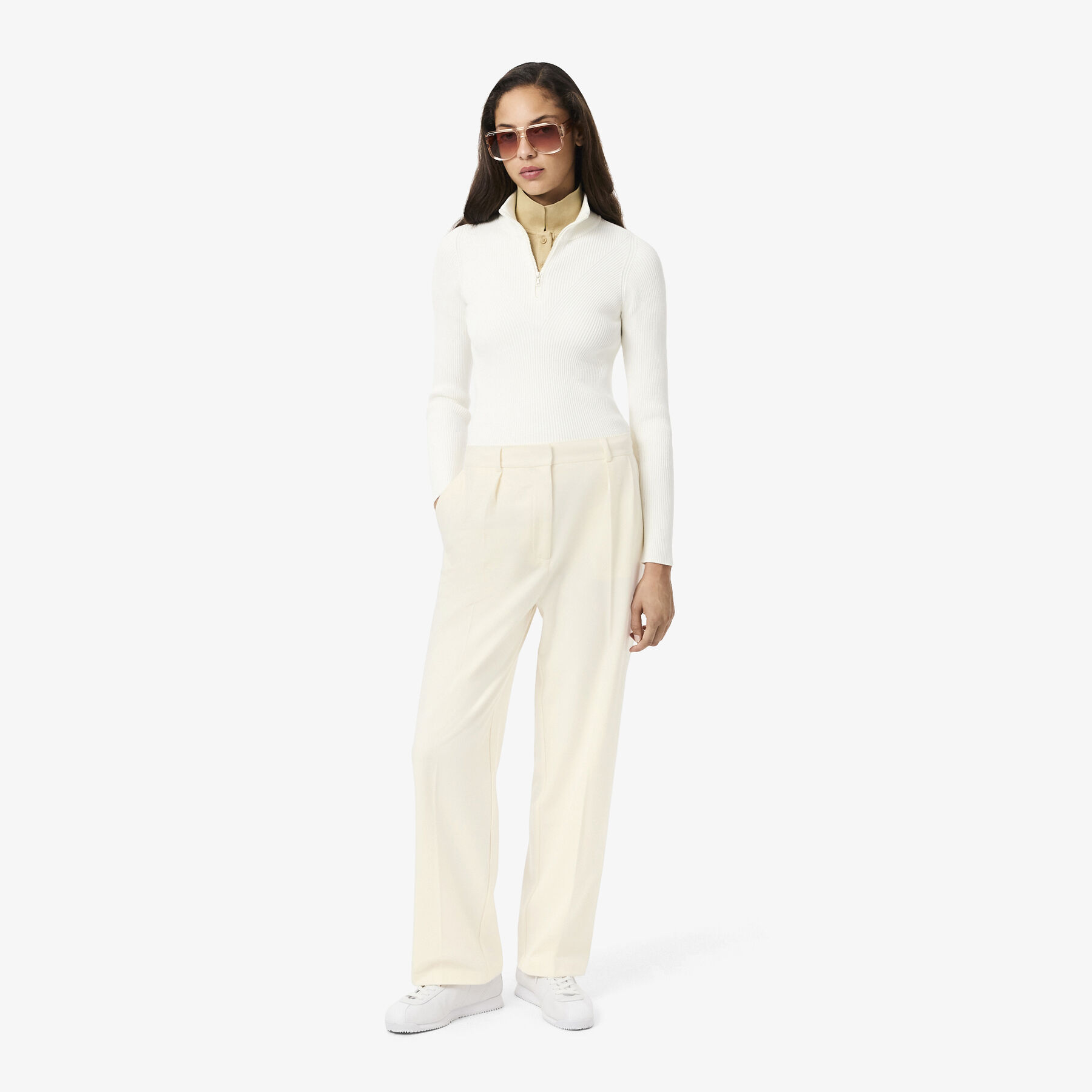 بنطلون فلانيل مطوي كبير الحجم Oversized Pleated Flannel Pants - HF5359-00-XFJ