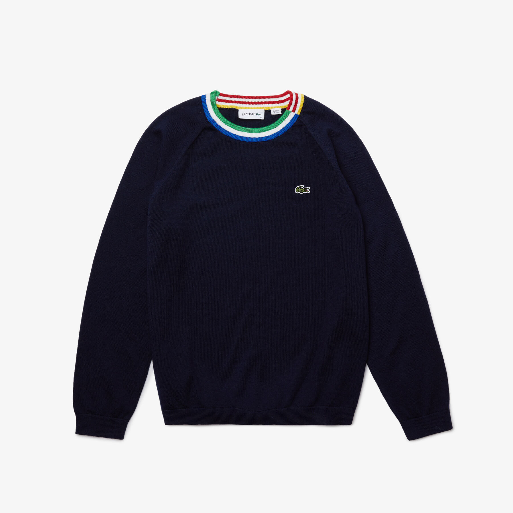 Boys’ Striped Collar Jersey Sweater lacoste boys striped collar jersey sweater