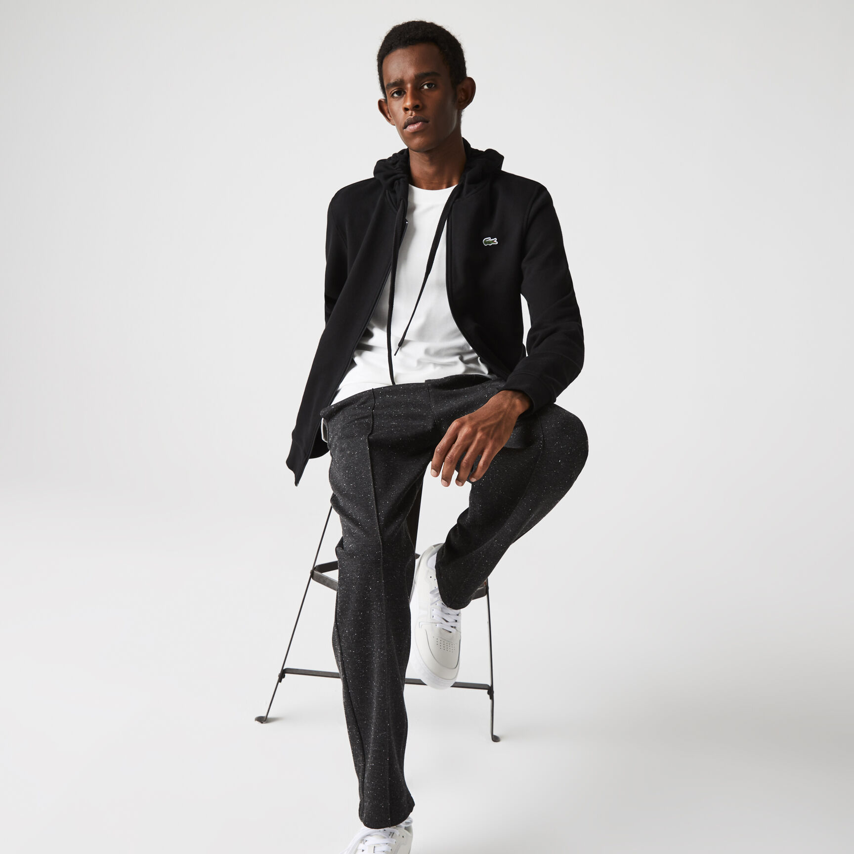 Men's Lacoste SPORT Lightweight Bi-material Hoodie Men's Lacoste SPORT Lightweight Bi-material Hoodie