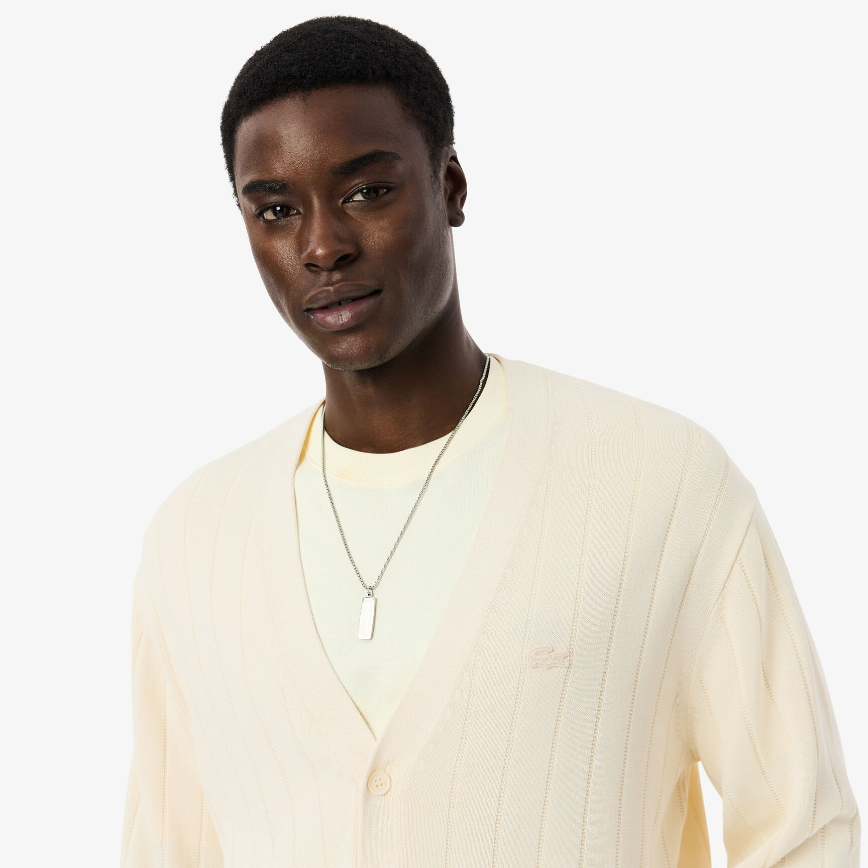 Rib Knit Cotton Blend Cardigan Rib Knit Cotton Blend Cardigan - AH1039-00-056