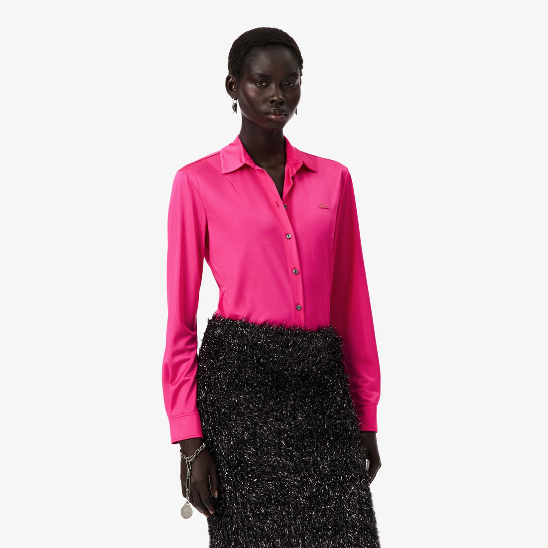 Runway Satin Slim Fit Shirt - CF3641-00-5BI