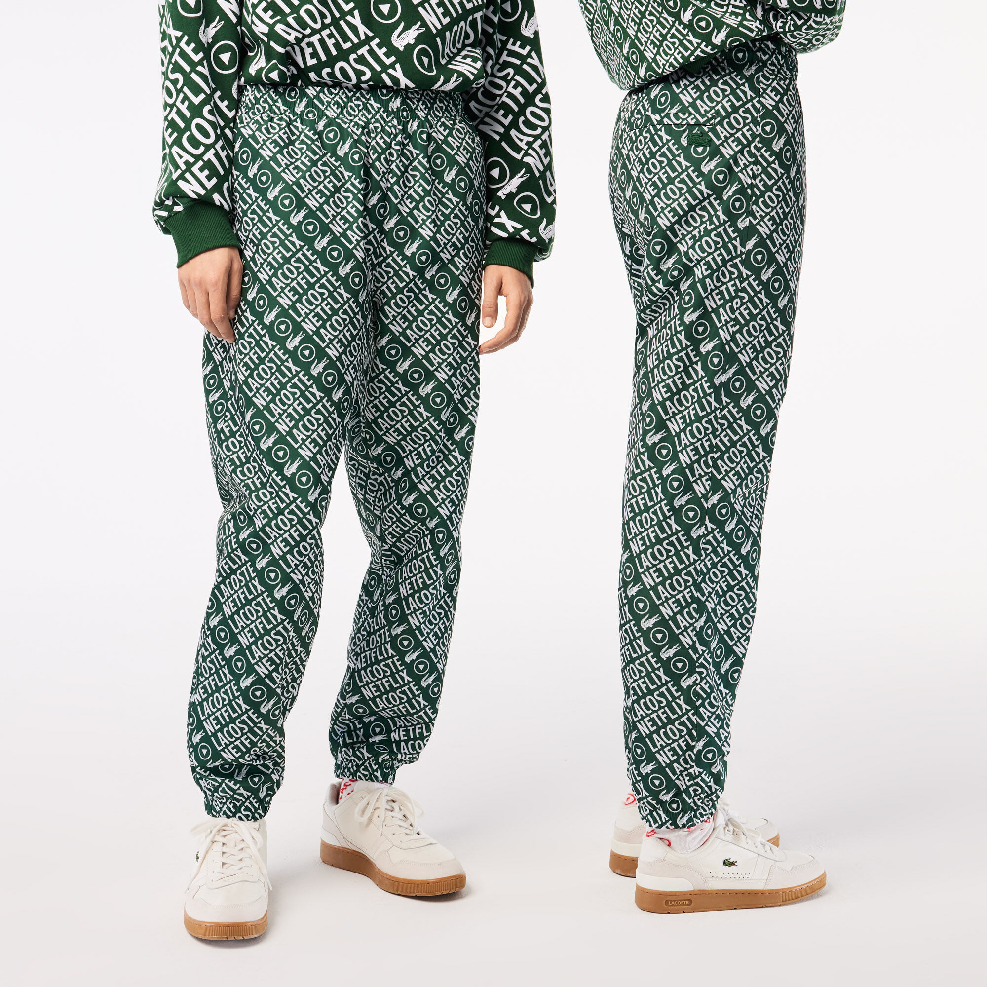 Unisex Lacoste x Netflix Showerproof Track Pants, Green / White