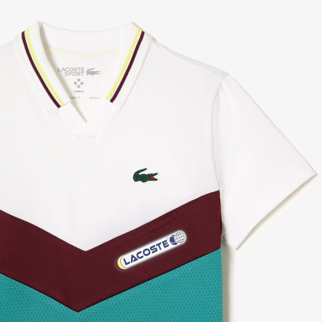 تي شيرت بولو للجولف قطن ومقاوم للأشعة فوق البنفسجية Lacoste Tennis x Daniil Medvedev Jersey Polo Shirt - DJ1318-00-Q7I