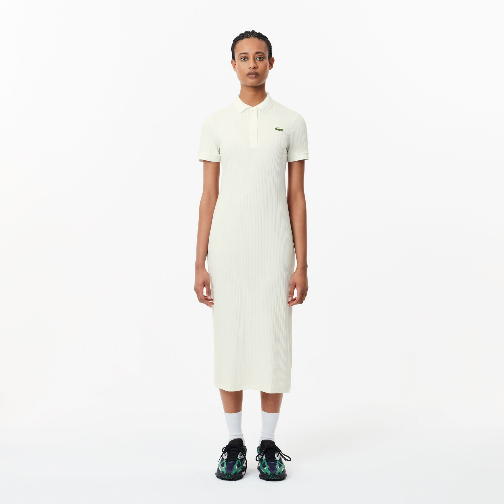 فستان لاكوست بولو ستايل للنساء Women’s Lacoste Polo-Style Midi Dress - EF9129-00-70V