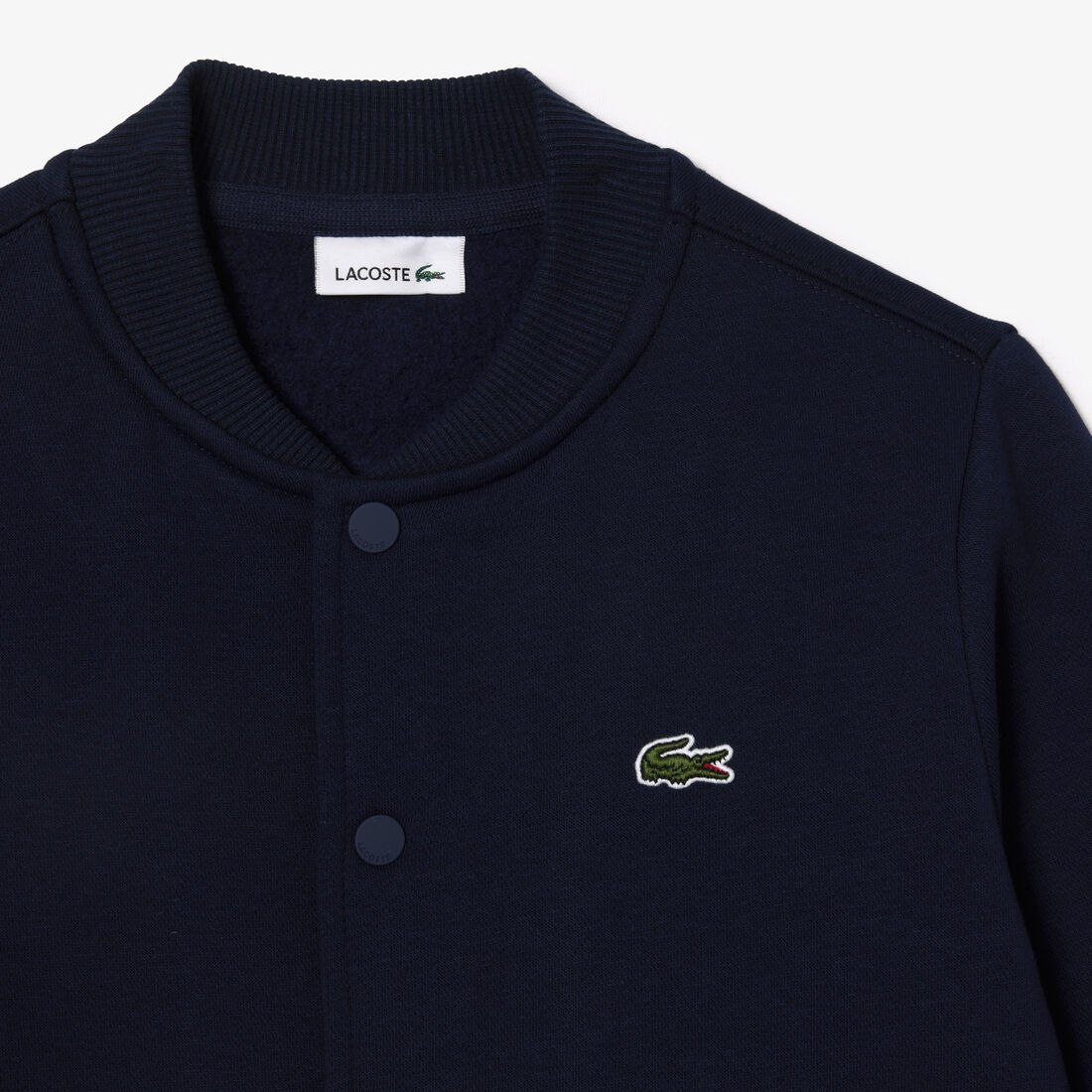 تي شيرت سادة جيرسيه قطن Kids' Lacoste Button-Down Fleece Sweatshirt - SJ6768-00-QRN