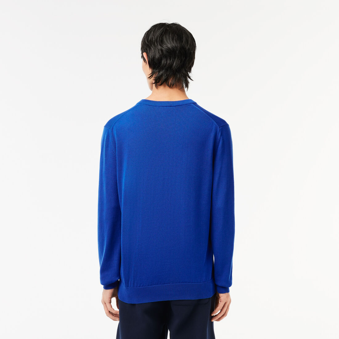 Monochrome Cotton V-neck Sweater Men's V-neck Organic Cotton Sweater - AH1951-00-JQ0