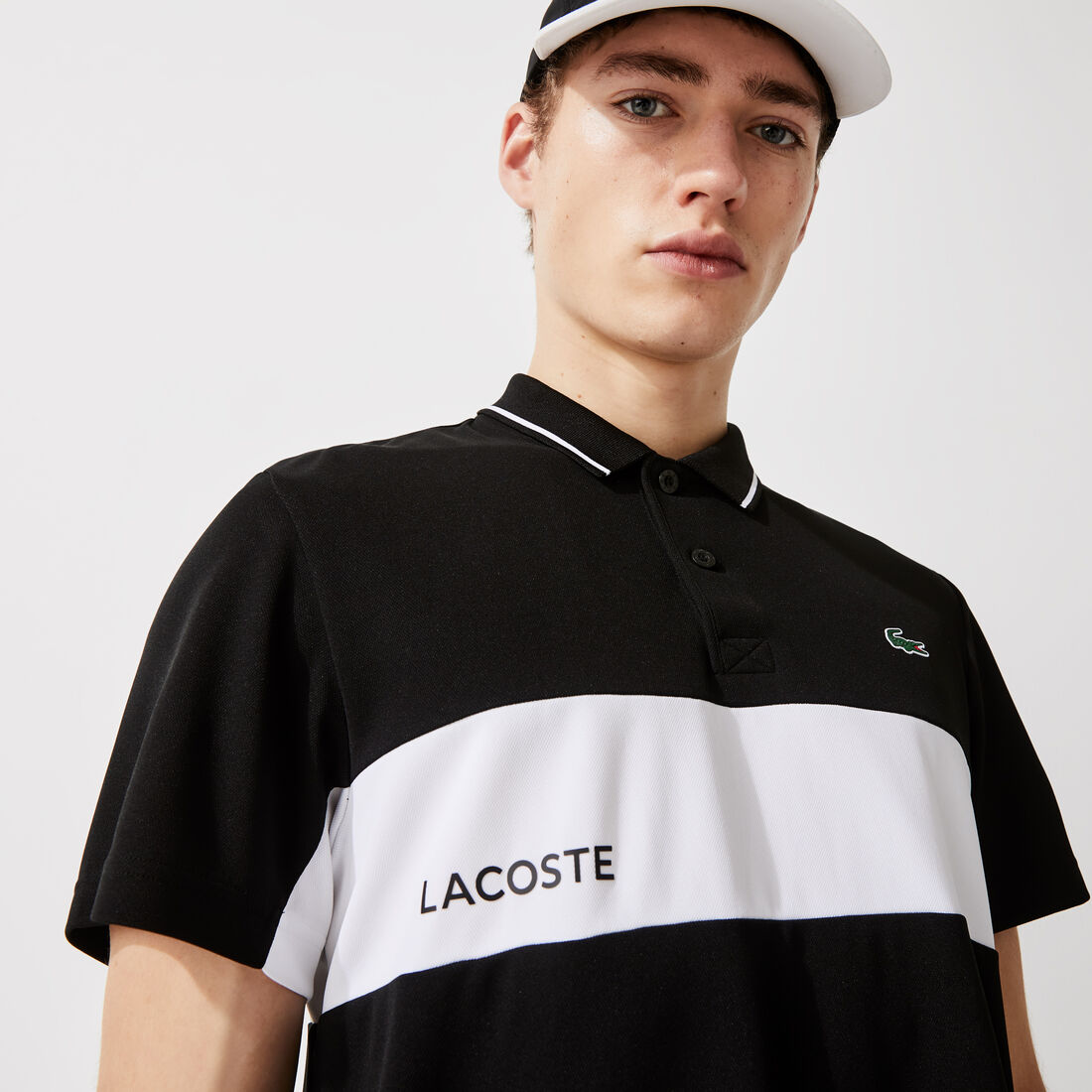 Men&rsquo;s Lacoste SPORT Colourblock Breathable Resistant Polo Shirt