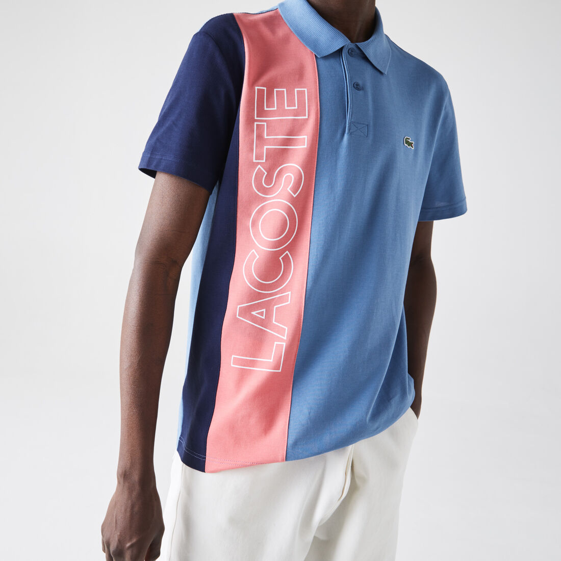 قميص بولو للرجال قصة عادية بكتل لونية من نسيج محبوك فائق الخفة قميص بولو للرجال قصة عادية بكتل لونية من نسيج محبوك فائق الخفة