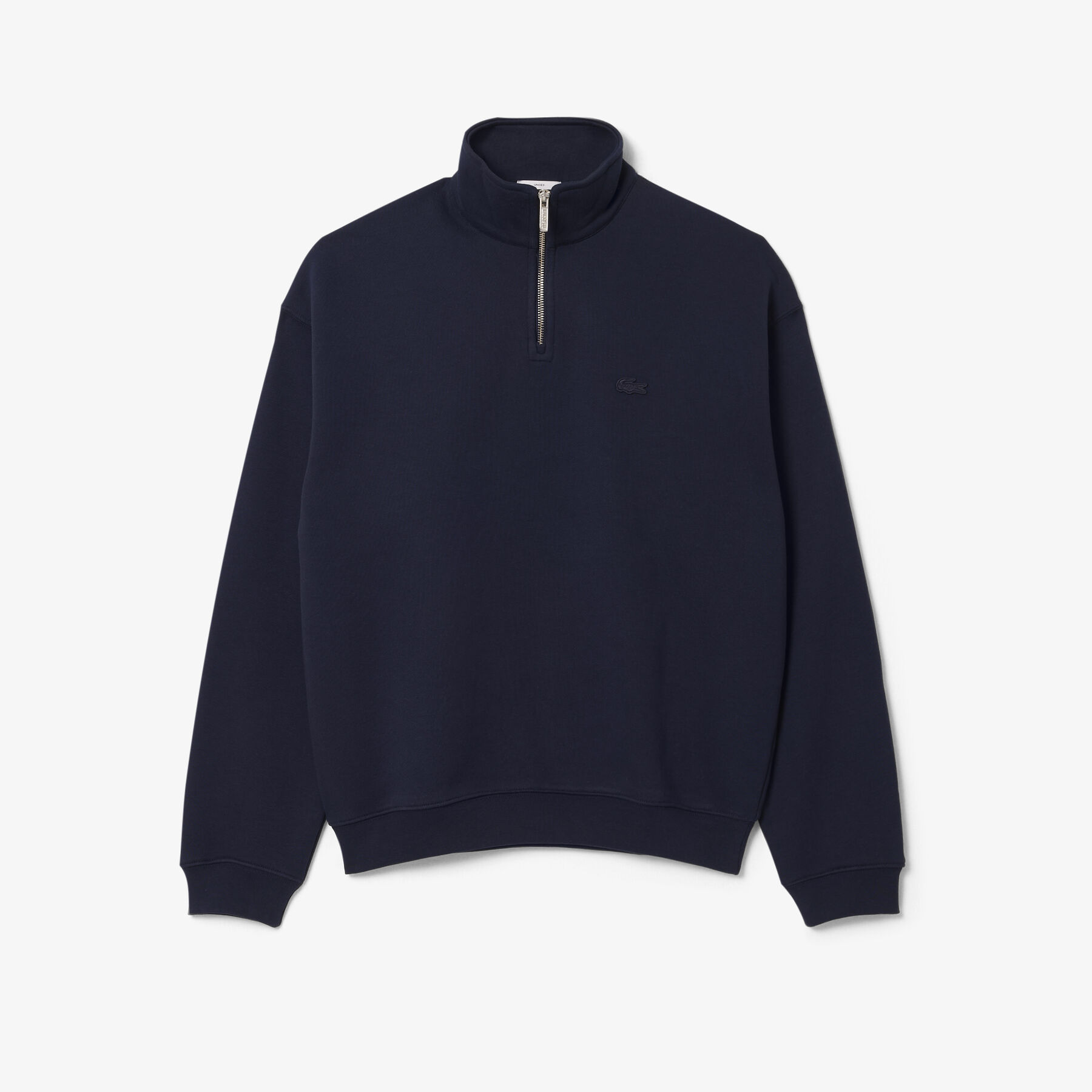 lacoste heavy fleece zipper neck sweatshirt