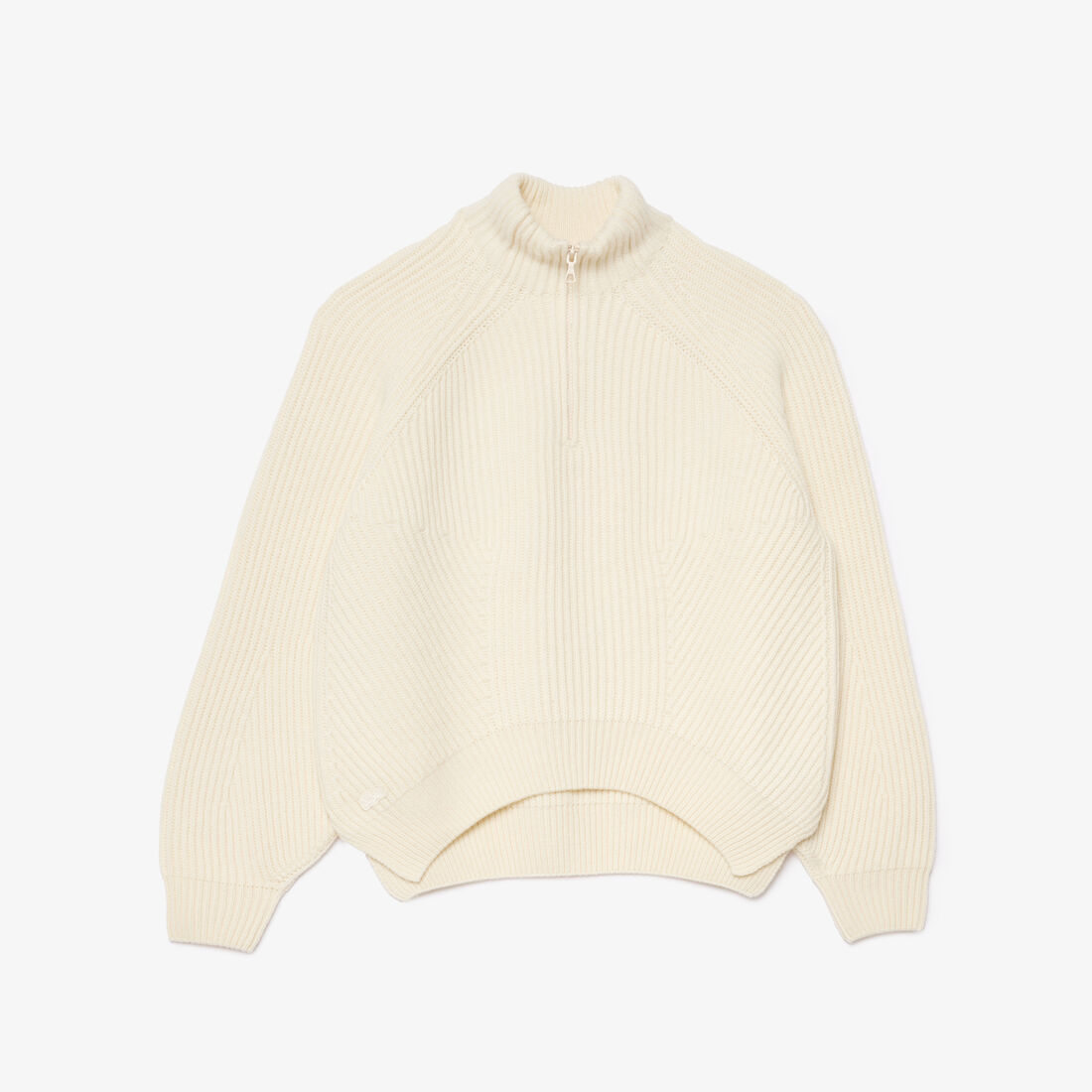 Zip Neck Pearl Rib Wool Sweater - AF2528-00-70V