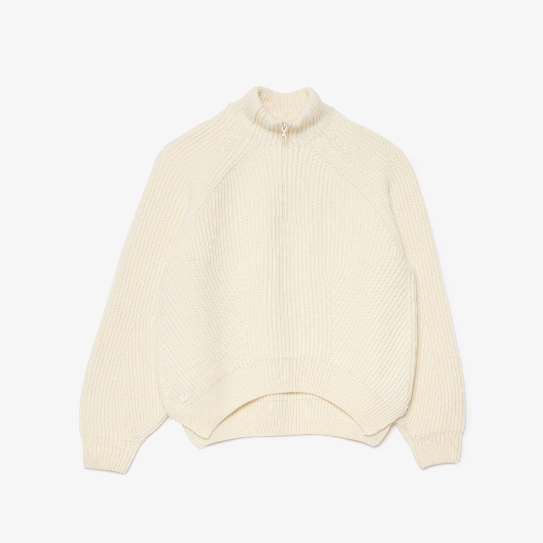 Zip Neck Pearl Rib Wool Sweater - AF2528-00-70V