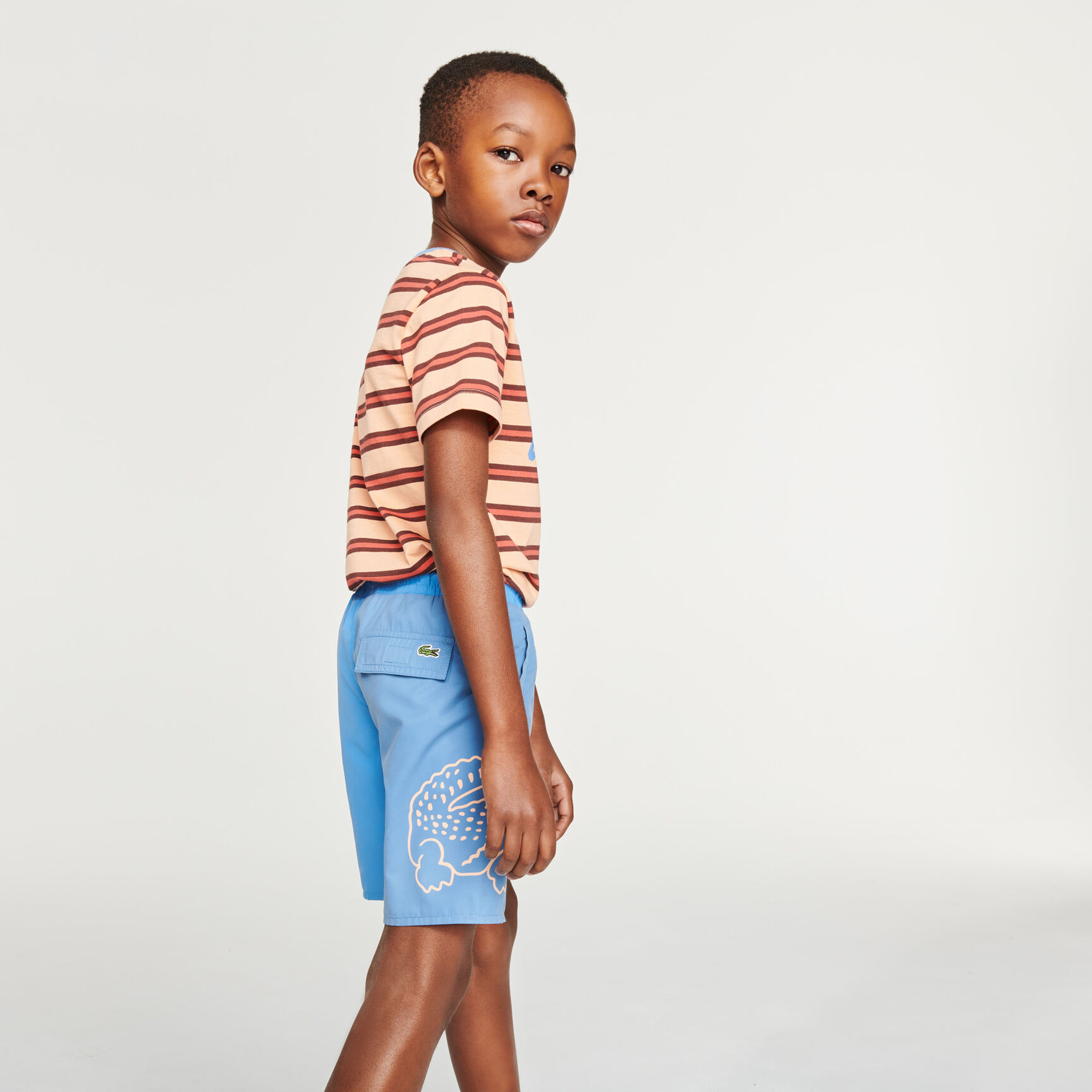 Boys&rsquo; Bicolor Crocodile Print Swimming Trunks