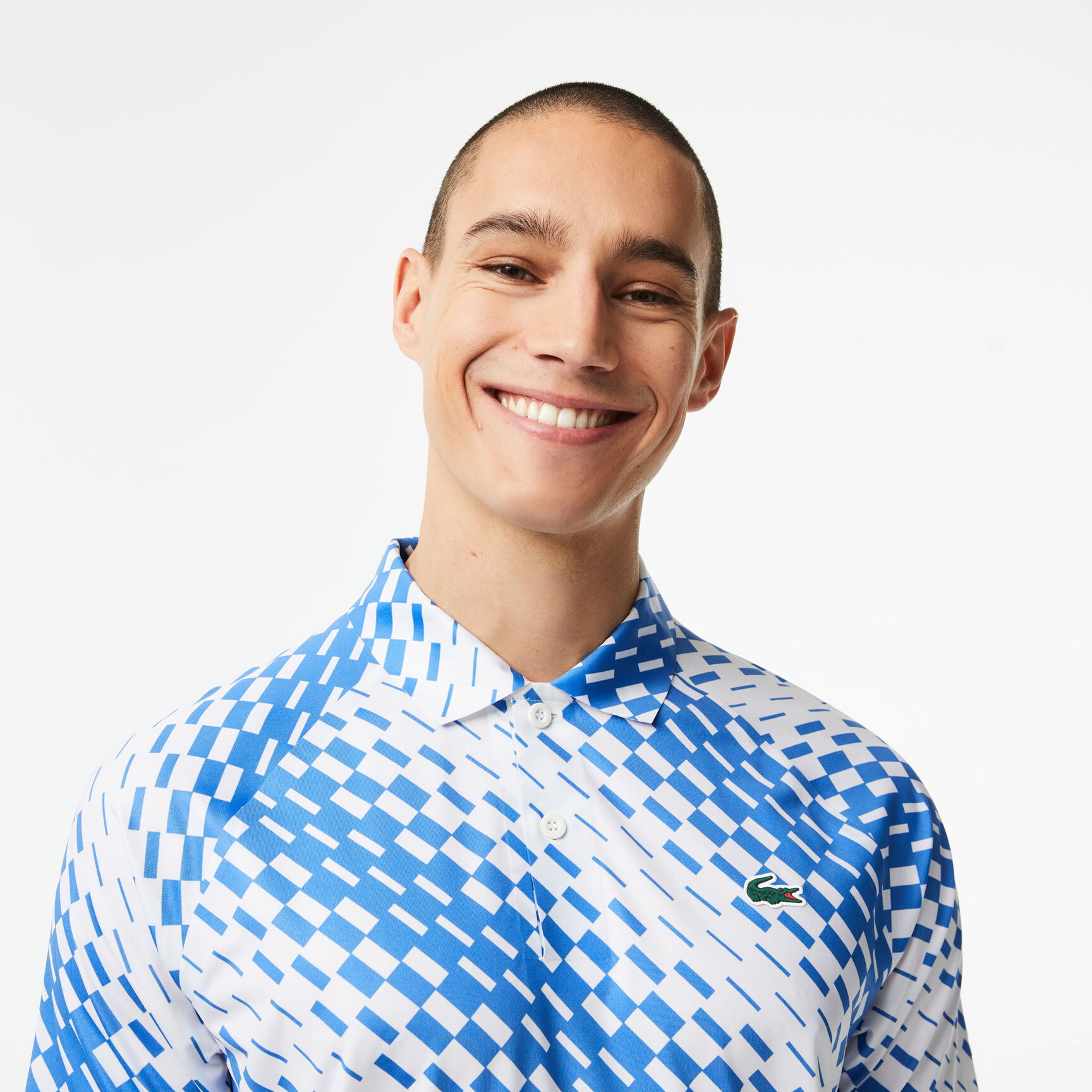 Men's Lacoste Tennis x Novak Djokovic Checkerboard Print Polo Shirt Men's Lacoste Tennis x Novak Djokovic Checkerboard Print Polo Shirt